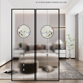 高清分层透明底平开门打印图