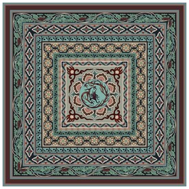 敦煌壁画宋代团龙团花纹藻井图案