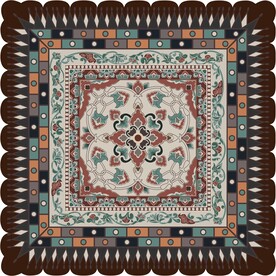 敦煌壁画初唐葡萄莲花纹藻井图案