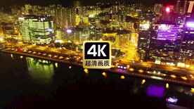 港口城市夜晚美景