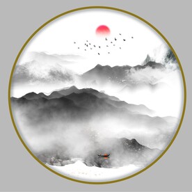 意境水墨山水画