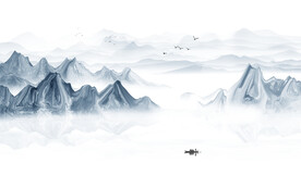 抽象水墨画背景墙