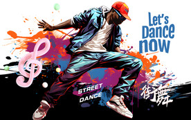 时尚街舞潮流涂鸦系列壁画设计
