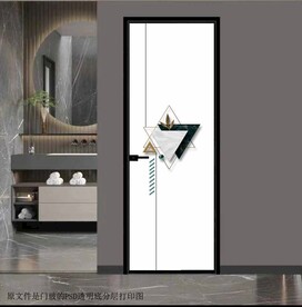 高清分层透明底平开门打印图