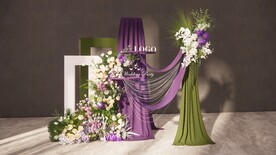 紫色布幔婚礼su模型