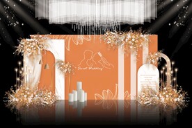 橙色婚礼背景