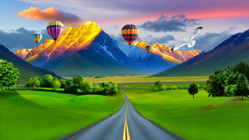 高原公路金山装饰画