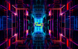 炫酷KTV酒吧壁画设计背景墙