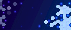 蓝色六边形科技医疗背景闪光矢量