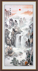 竖幅水墨画