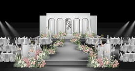 轻奢风简约婚礼效果图