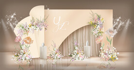 香槟色婚礼迎宾区