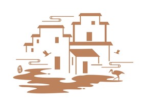 中式中国风江南古典建筑云纹水纹