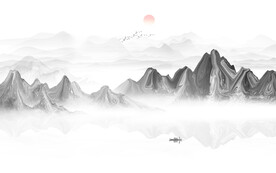 新中式抽象意境水墨画