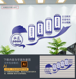 社区矫正中心楼梯文化墙