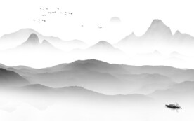 现代 爆款灰色山水 TiF分层