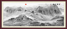 水墨国画长城