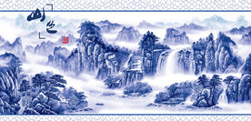 青花瓷山水画