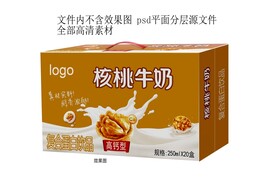 核桃牛奶纸箱平面分层图
