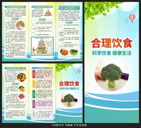合理饮食三折页