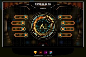 科技AI酷炫图标UI首页