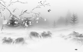 意境 现代灰山水画 TIF分层