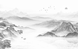 高档 现代灰山水画 TIF分层