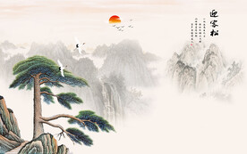迎客松背景墙