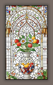 餐厅主题蒂凡尼教堂玻璃彩绘图案