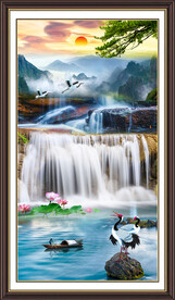 竖幅山水画