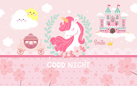 可爱独角兽儿童房背景墙