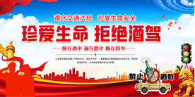 珍爱生命拒绝酒驾展板