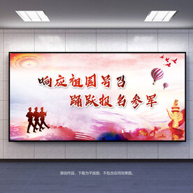 踊跃报名参军宣传海报