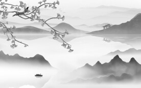 最新 极简灰色山水 TiF分层