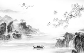 高端 极简灰色山水 TiF分层