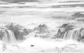 高档 灰色高清山水 TiF分层