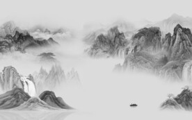 新款 简奢灰山水画 Tif分层