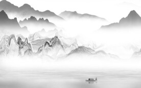 奢雅 高端灰山水画 Tif分层