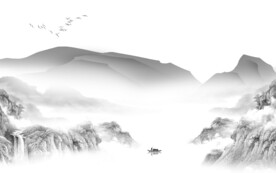 大气 高端灰山水画 Tif分层