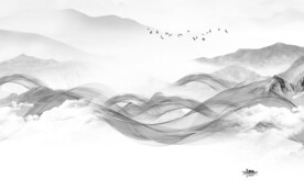 轻奢 高档灰山水画 TiF分层