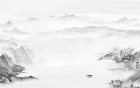 奢雅 高档灰山水画 TiF分层