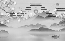 极简 灰色高档山水 TiF分层