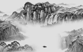 极简 灰色简约山水 TiF分层