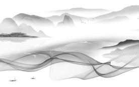 高清 灰色简约山水 TiF分层