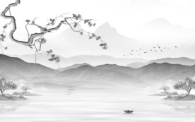 爆款 现代简约山水 TiF分层