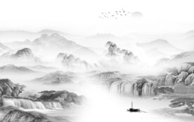 高端 高档灰色山水 TIf分层