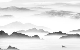 高清 高档灰色山水 TIf分层