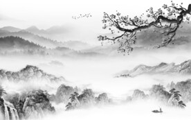 人气 高档灰色山水 TIf分层