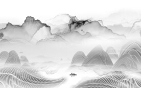 爆款 意境灰色山水 TIf分层