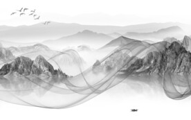 高雅 意境灰色山水 TIf分层